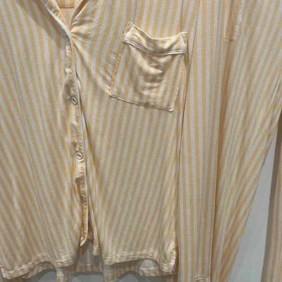P.J. Salvage Yellow and White Striped pajama set- oversized small - Picture 5 of 8